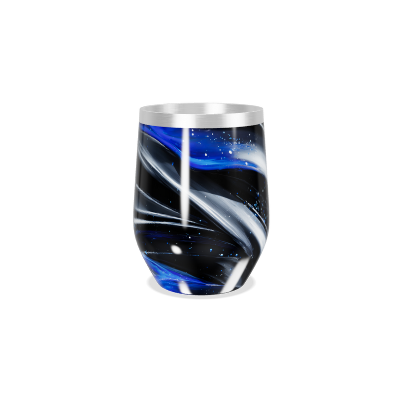 Copo Térmico Slim - Preto com Listras Brancas