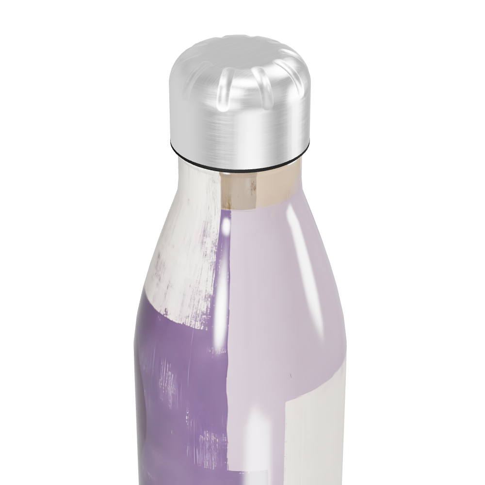 Garrafa Inox - Roxa com Design Geométrico