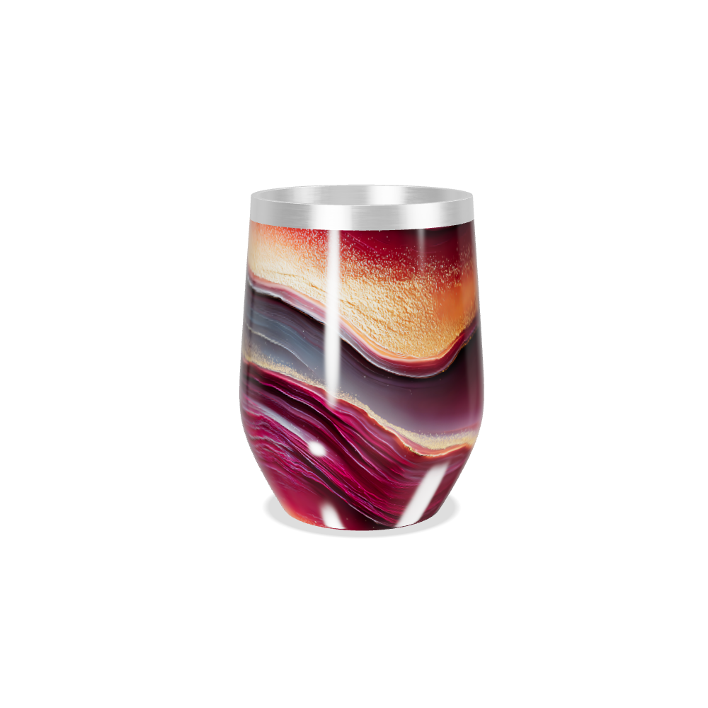 Copo Térmico Slim - Mármore Vinho Inox