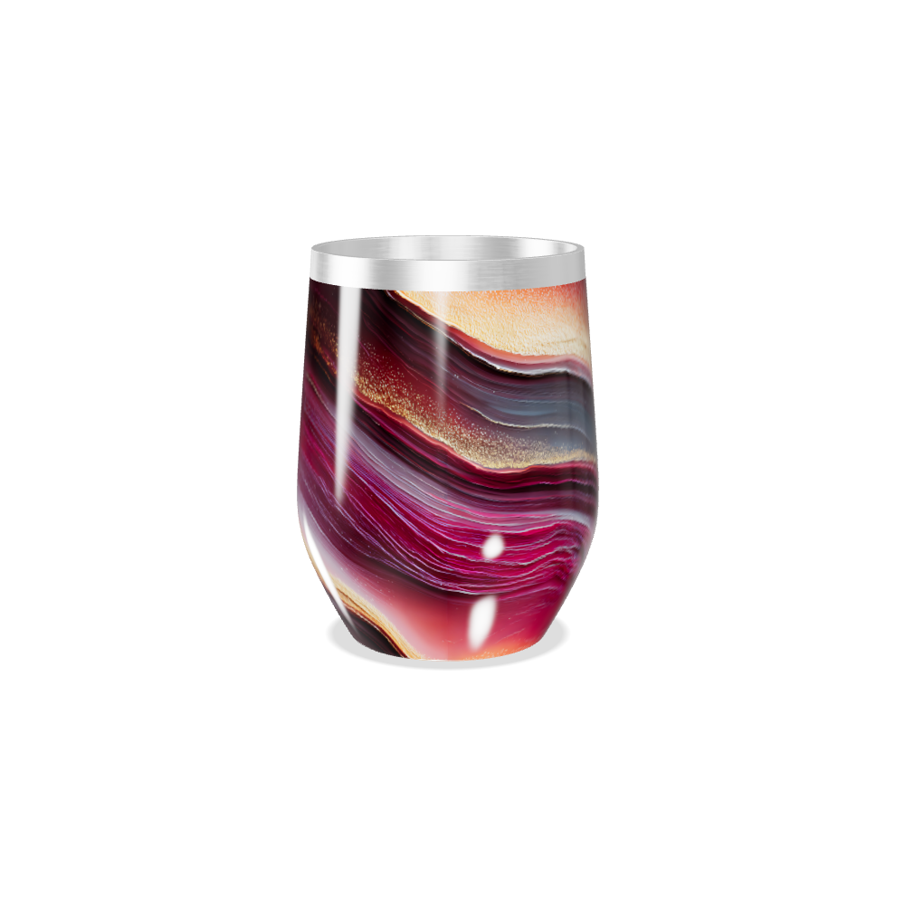 Copo Térmico Slim - Mármore Vinho Inox