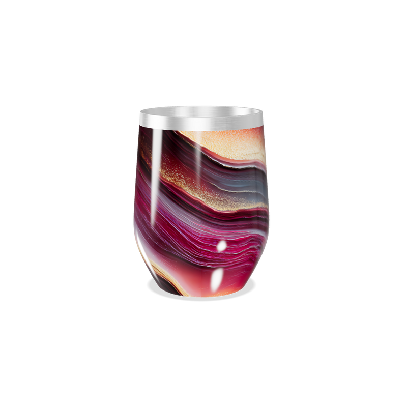 Copo Térmico Slim - Mármore Vinho Inox