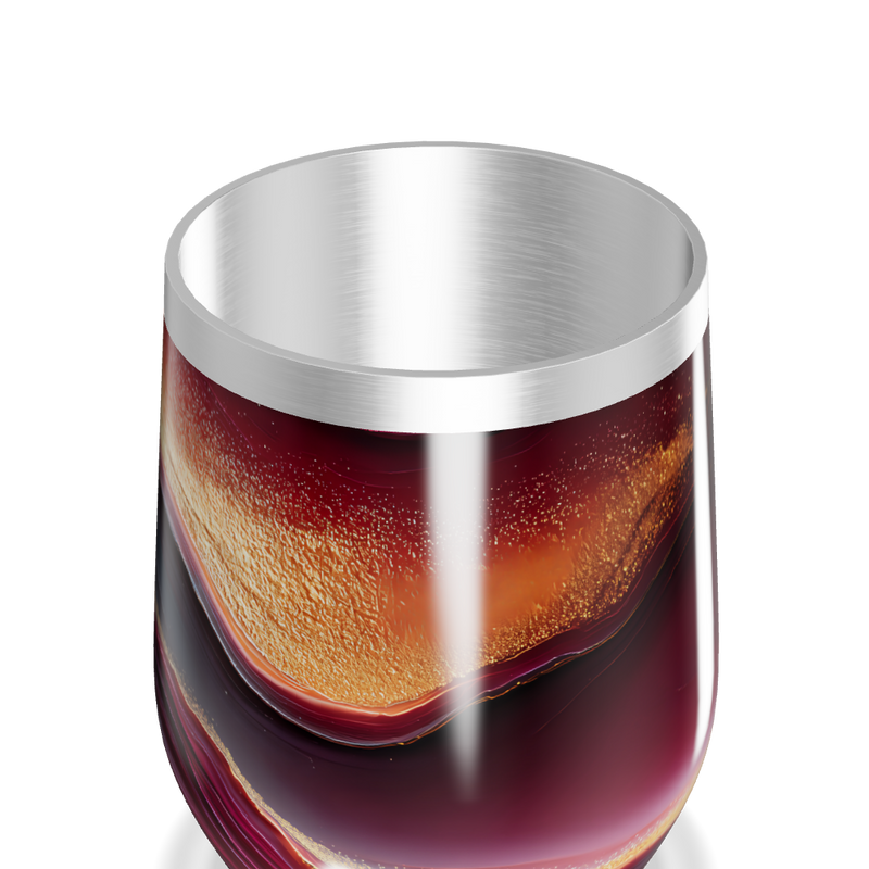 Copo Térmico Slim - Mármore Vinho Inox