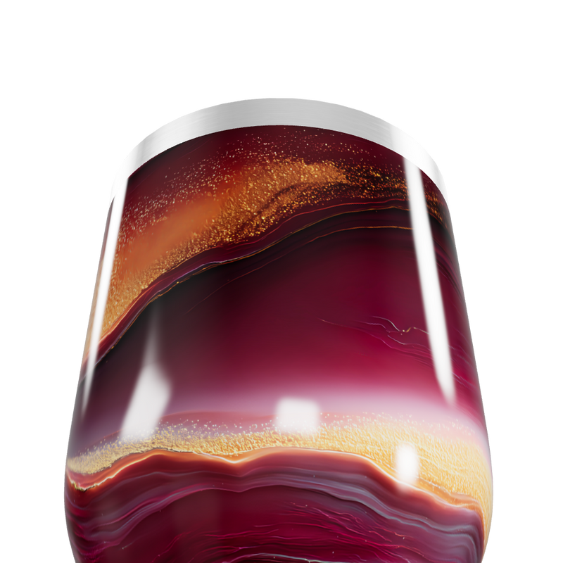 Copo Térmico Slim - Mármore Vinho Inox