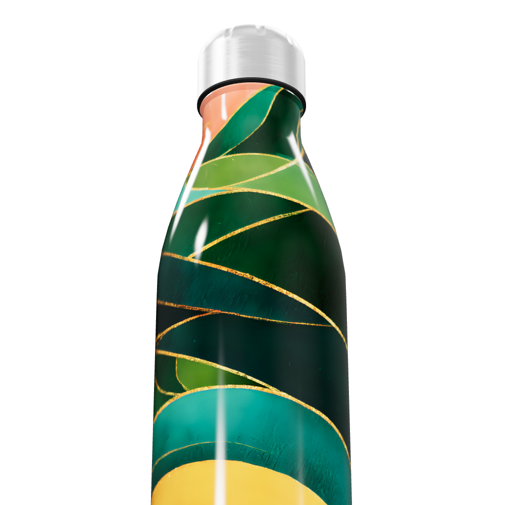 Garrafa Inox - Estampa Abstrata Colorida