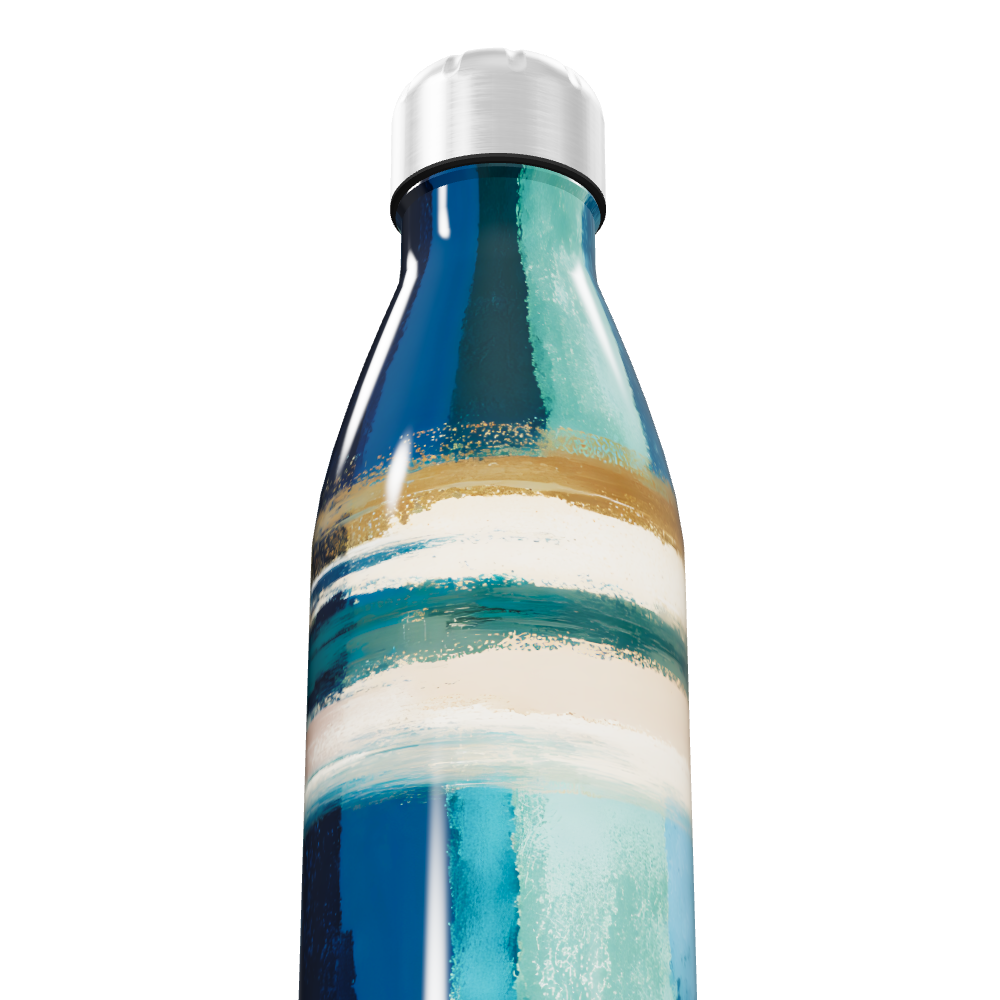 Garrafa Inox - Azul e Branca Estampada