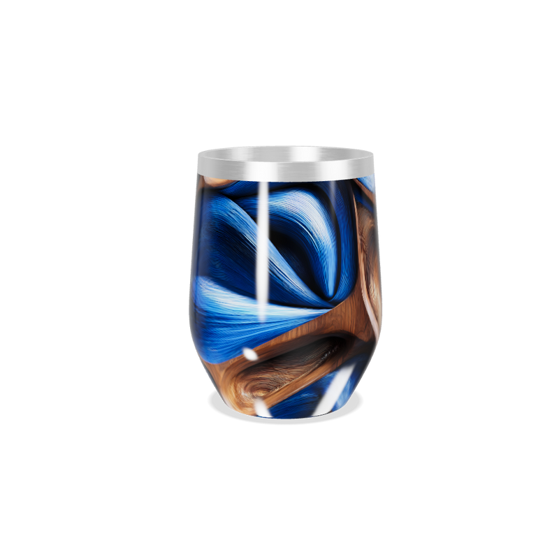 Copo Térmico Slim - Design Azul e Marrom