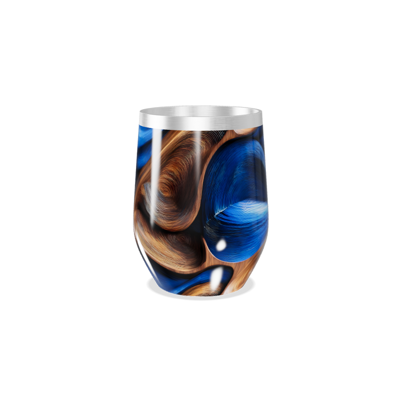 Copo Térmico Slim - Design Azul e Marrom