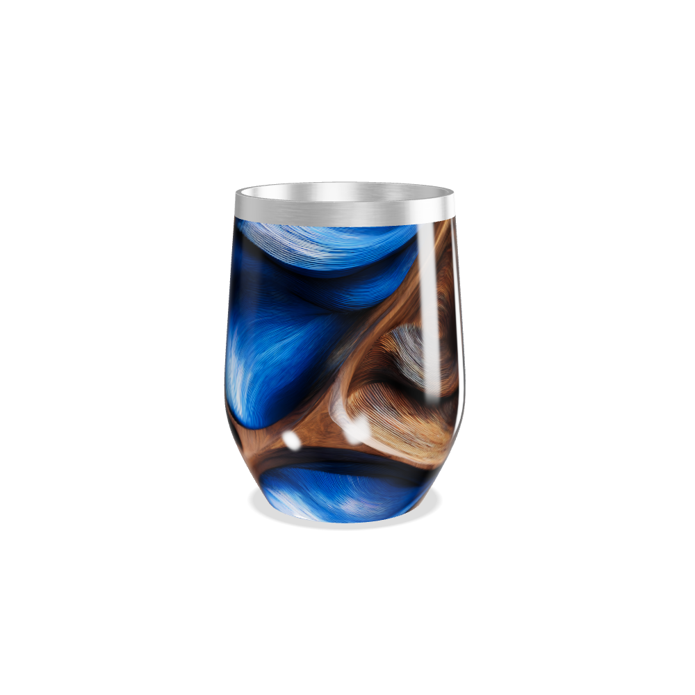 Copo Térmico Slim - Design Azul e Marrom