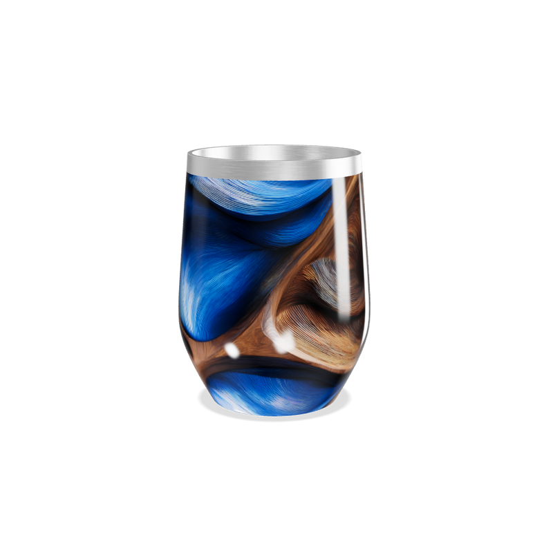 Copo Térmico Slim - Design Azul e Marrom