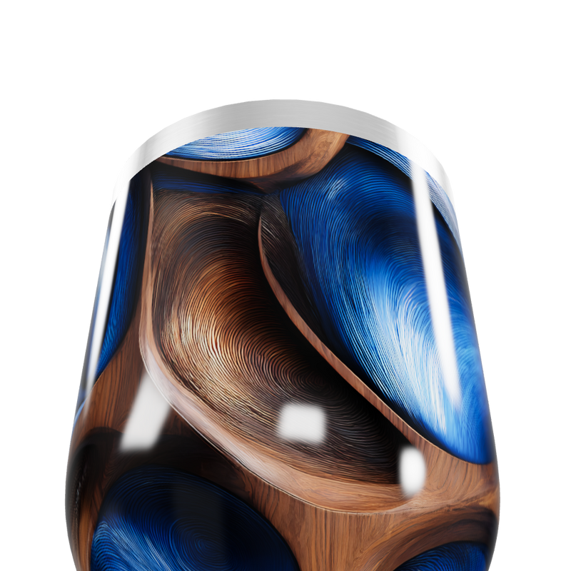 Copo Térmico Slim - Design Azul e Marrom