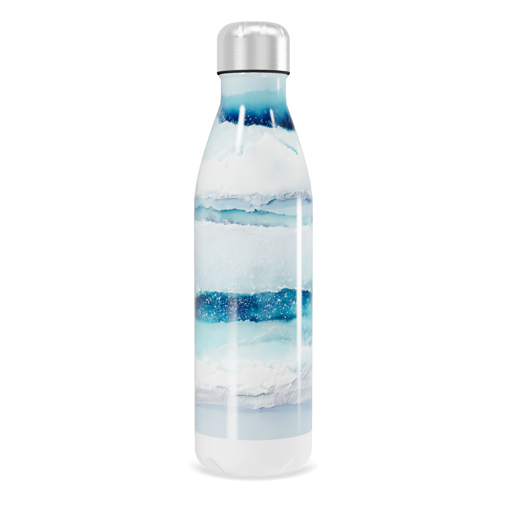 Garrafa Inox Azul - Com Estampa Geométrica