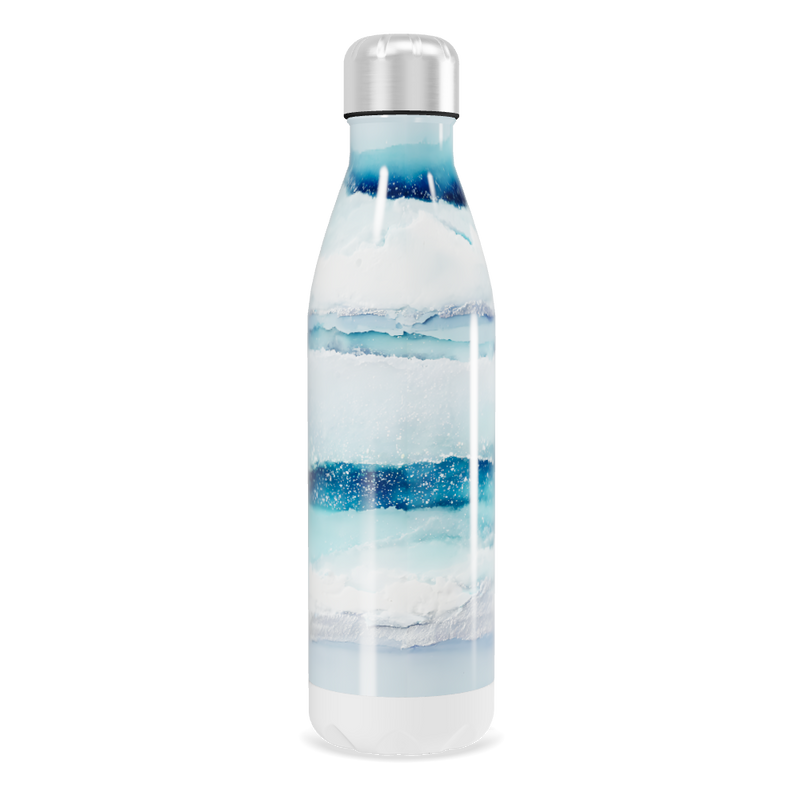 Garrafa Inox Azul - Com Estampa Geométrica