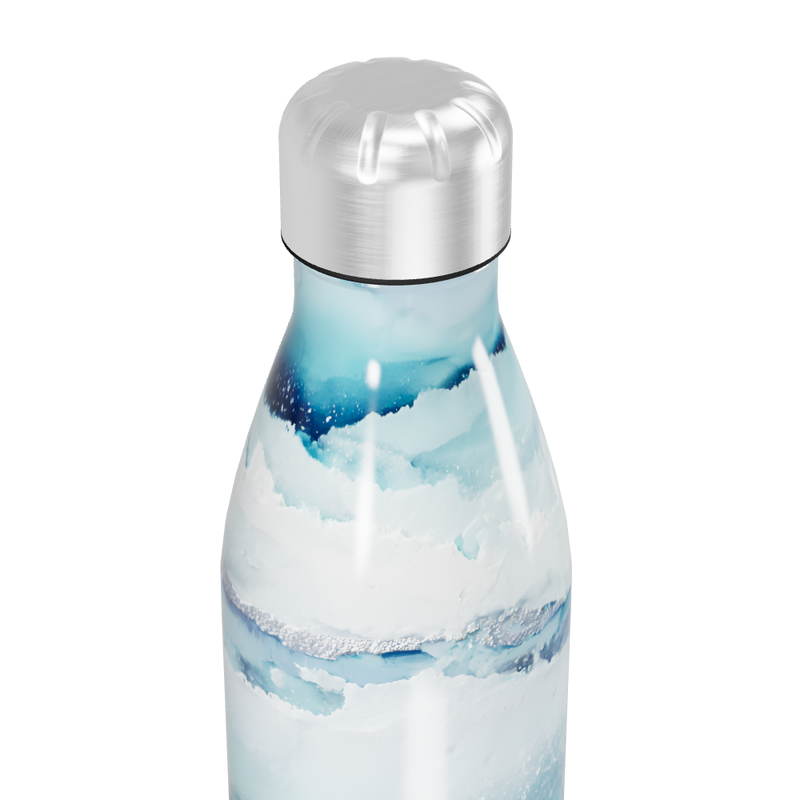 Garrafa Inox Azul - Com Estampa Geométrica