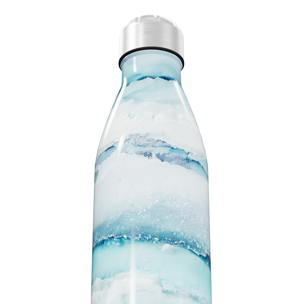 Garrafa Inox Azul - Com Estampa Geométrica