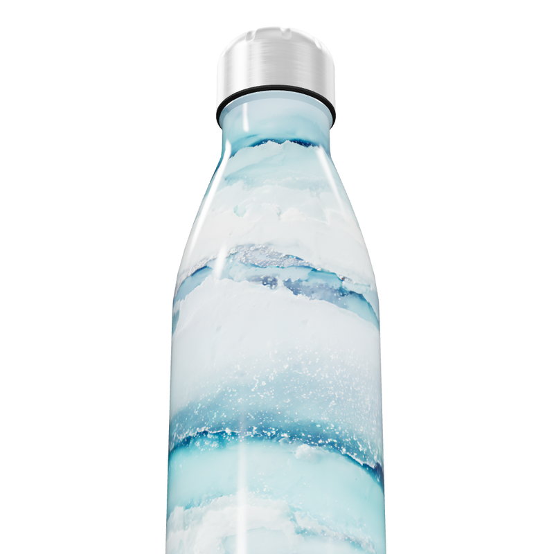 Garrafa Inox Azul - Com Estampa Geométrica