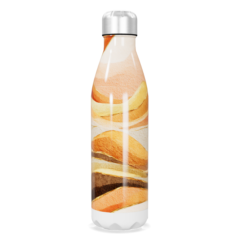 Garrafa Inox - Estampa Abstrata Laranja