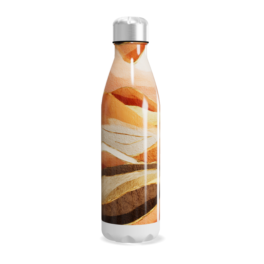 Garrafa Inox - Estampa Abstrata Laranja