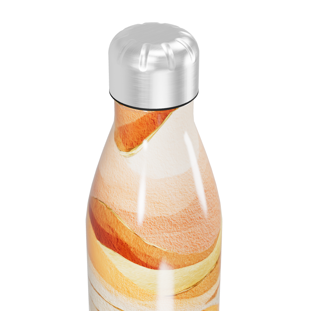 Garrafa Inox - Estampa Abstrata Laranja