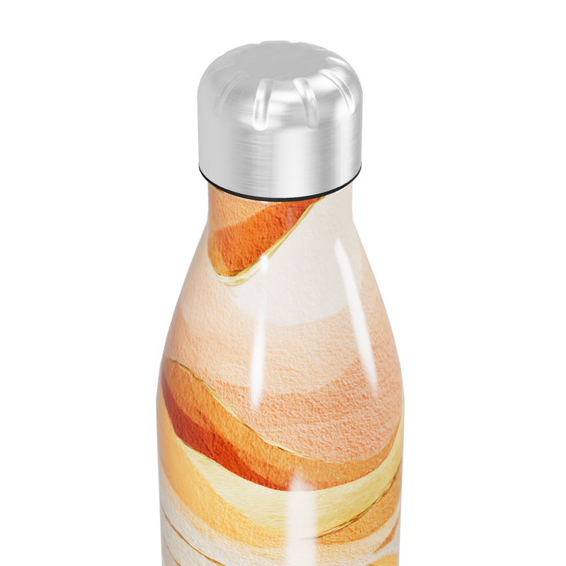 Garrafa Inox - Estampa Abstrata Laranja