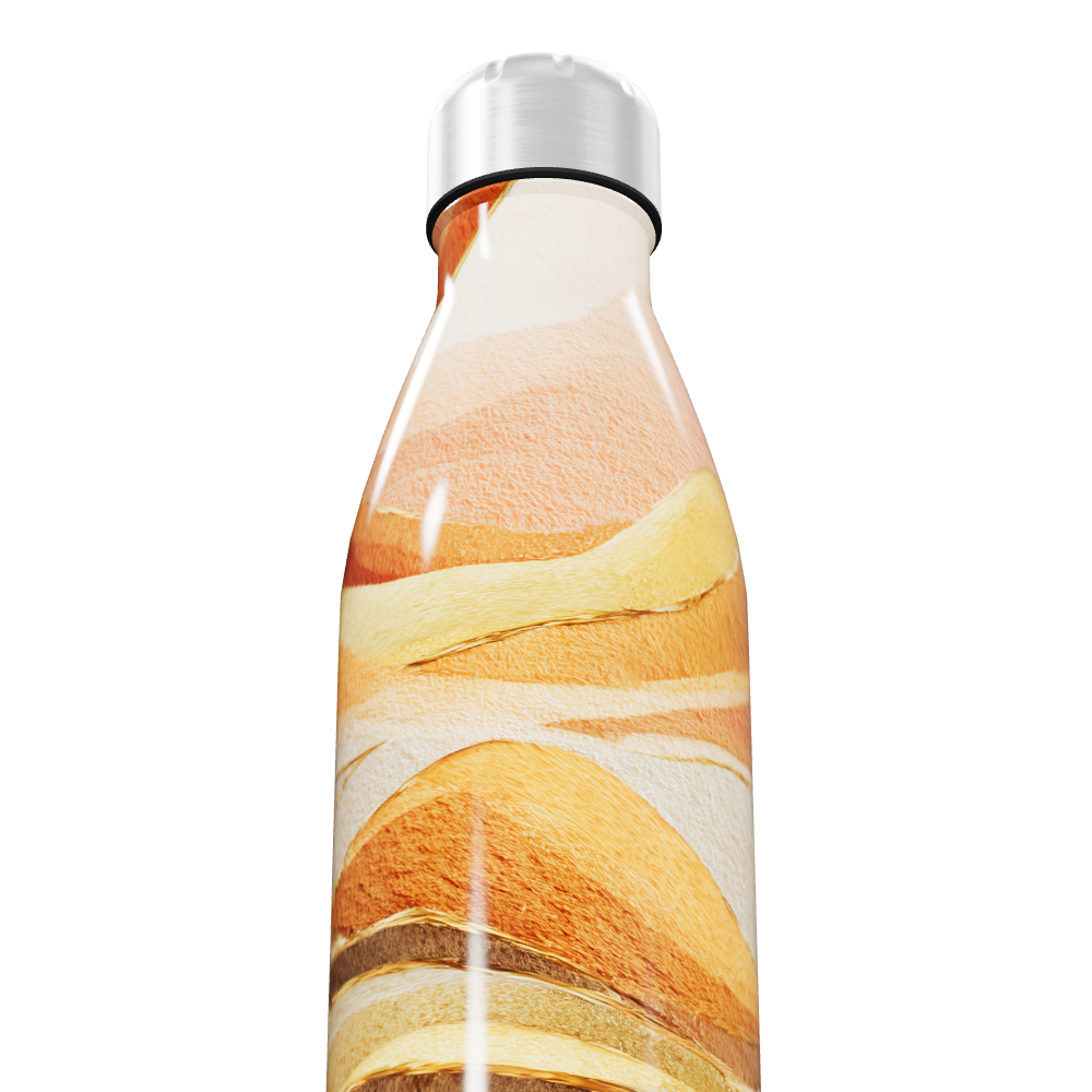 Garrafa Inox - Estampa Abstrata Laranja