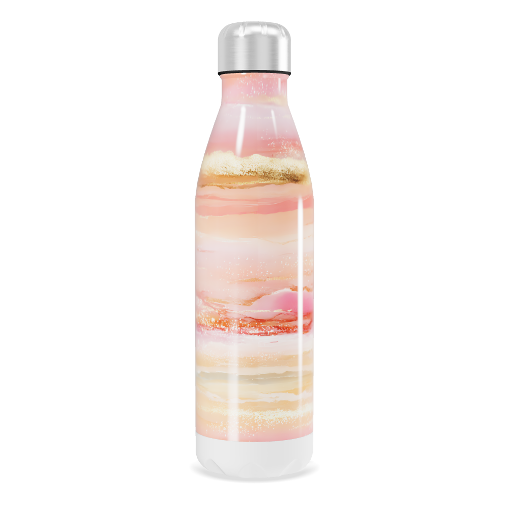 Garrafa Inox Rosa Marmorizada 500ml
