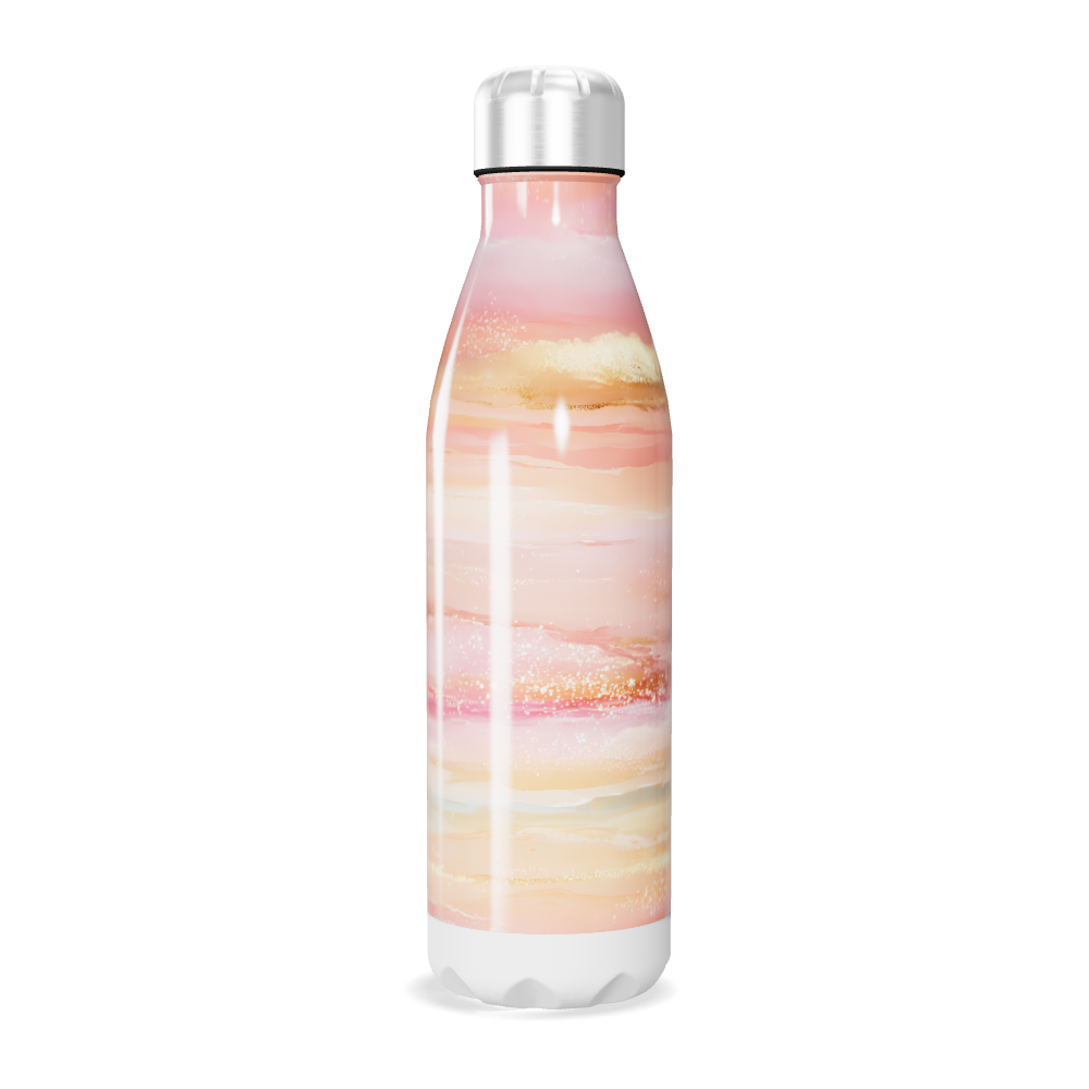 Garrafa Inox Rosa Marmorizada 500ml