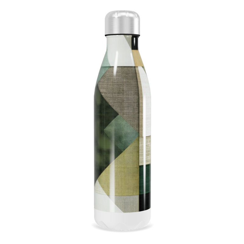 Garrafa Inox - Estampada Verde e Bege