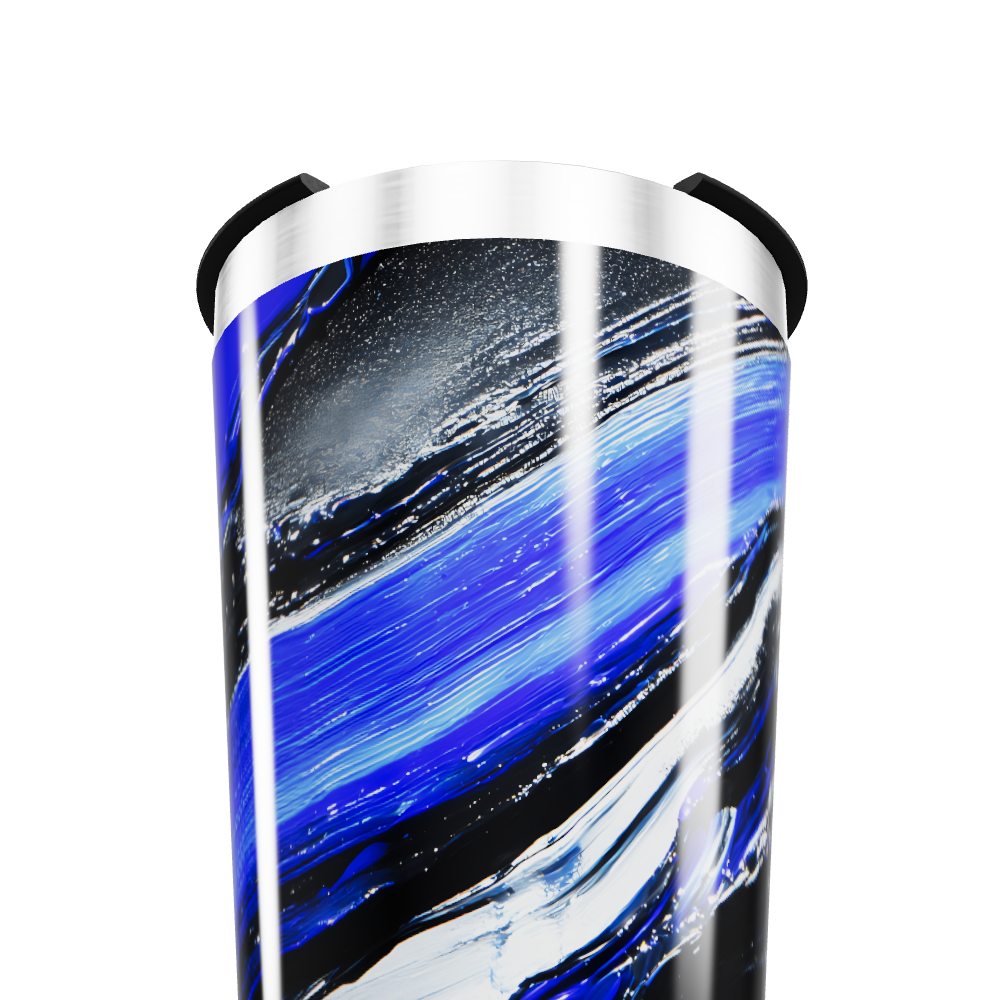 Copo Térmico - Azul com Estampa Abstrata