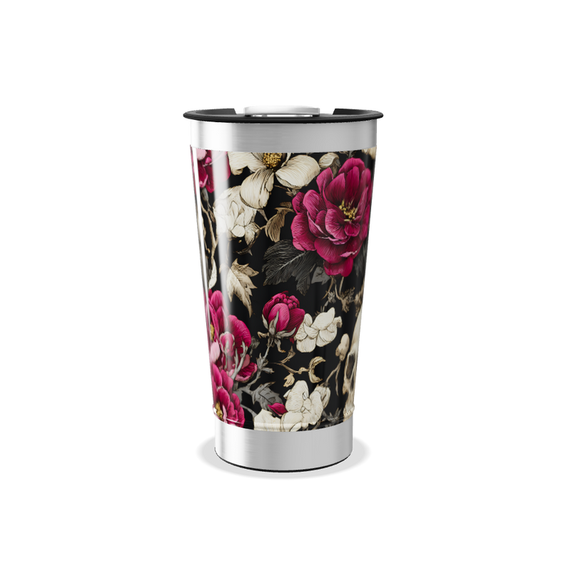 Copo Térmico - Estampa Caveira Floral