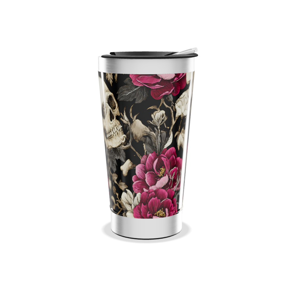 Copo Térmico - Estampa Caveira Floral