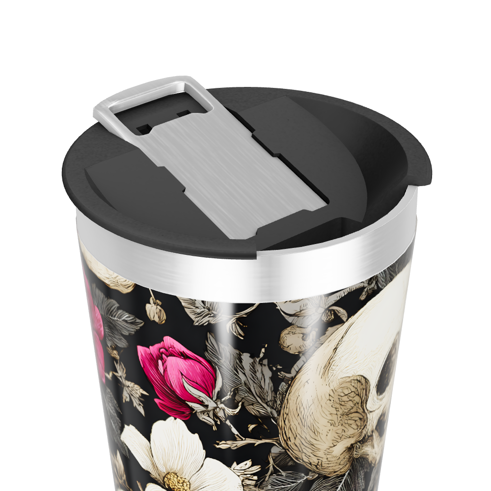 Copo Térmico - Estampa Caveira Floral