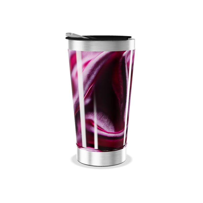 Copo Térmico - Estampa de Seda Roxa