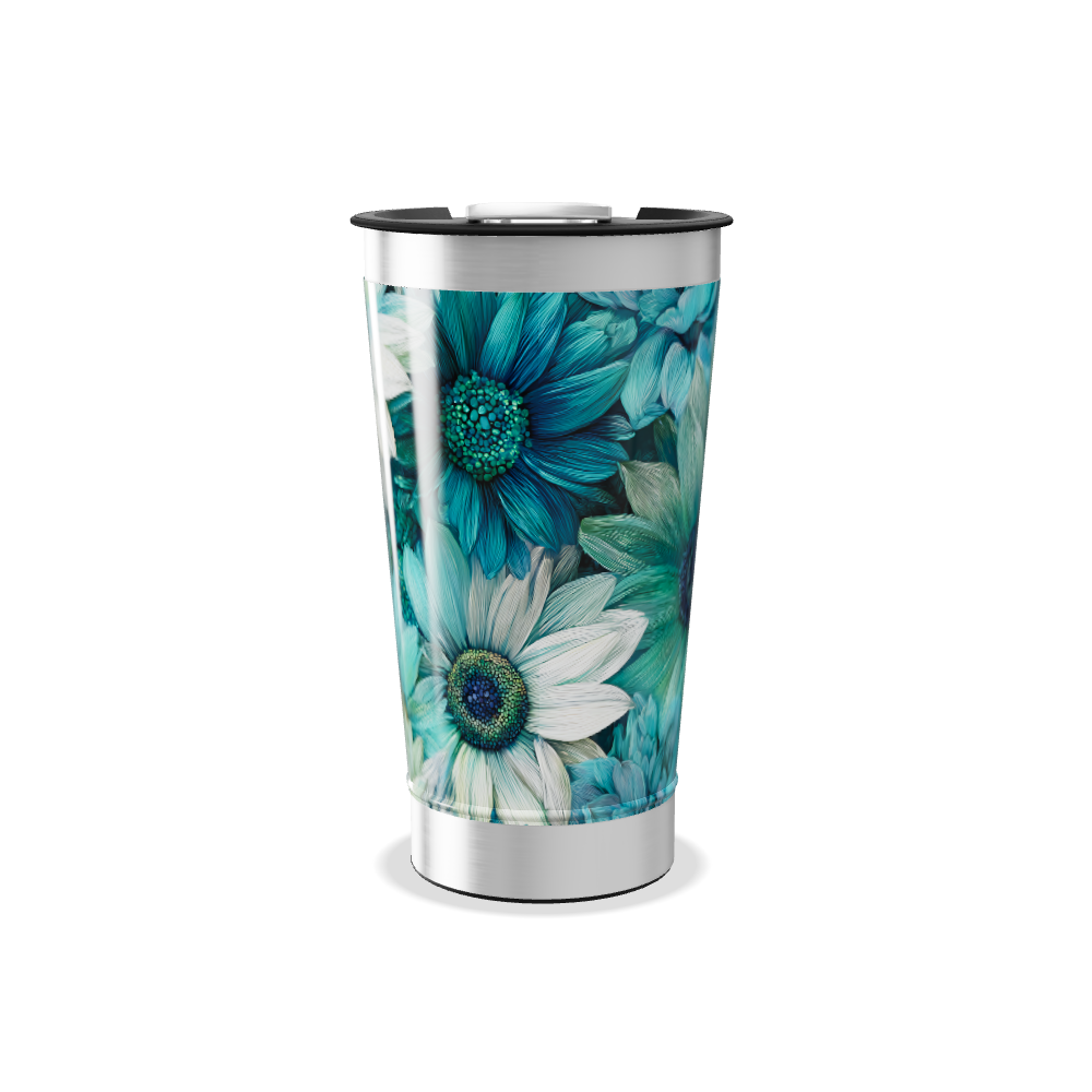 Copo Térmico - Floral Verde Azul