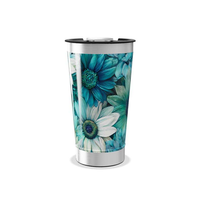 Copo Térmico - Floral Verde Azul