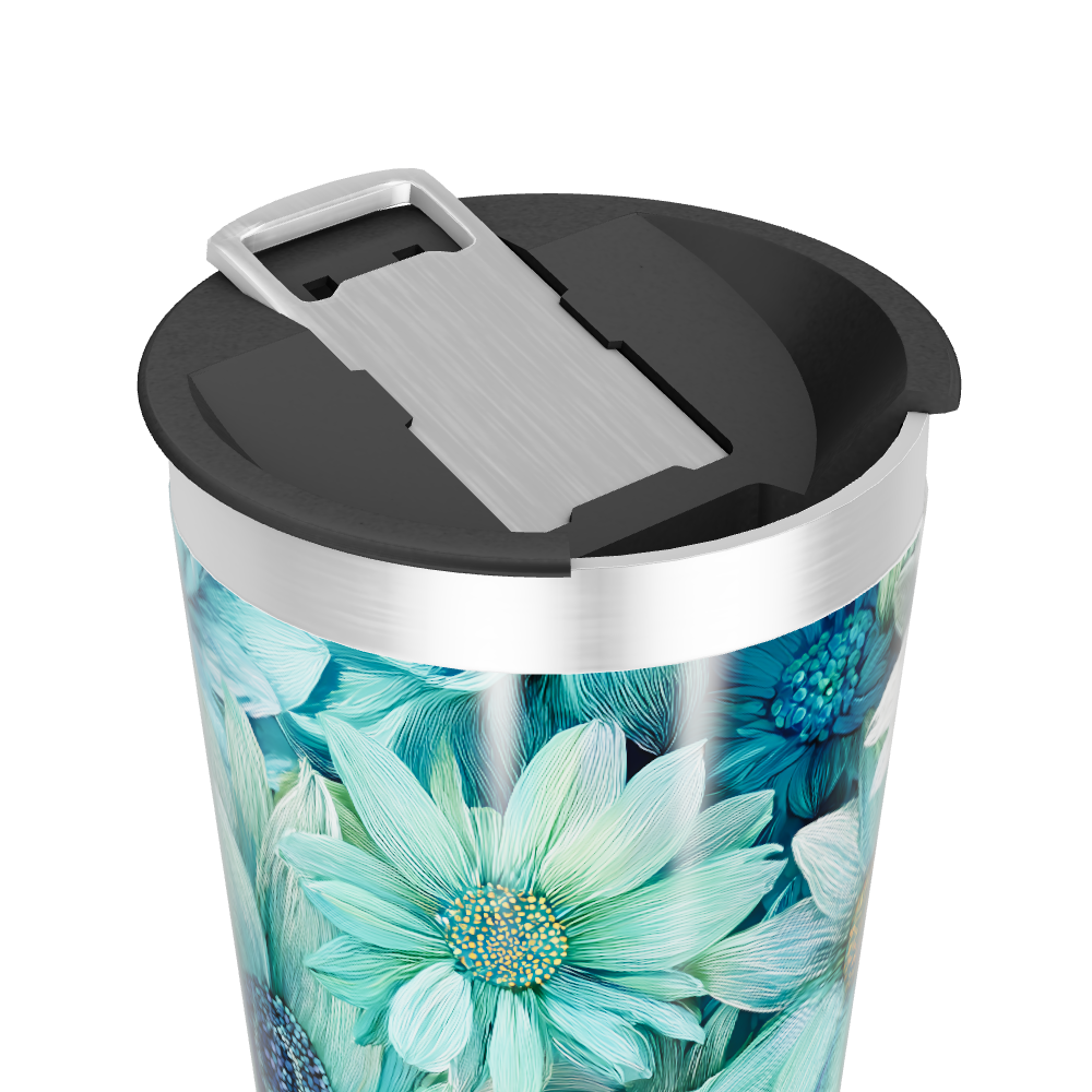 Copo Térmico - Floral Verde Azul