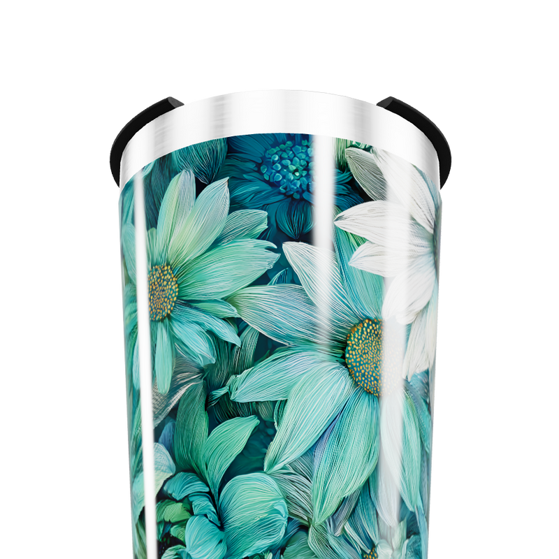 Copo Térmico - Floral Verde Azul