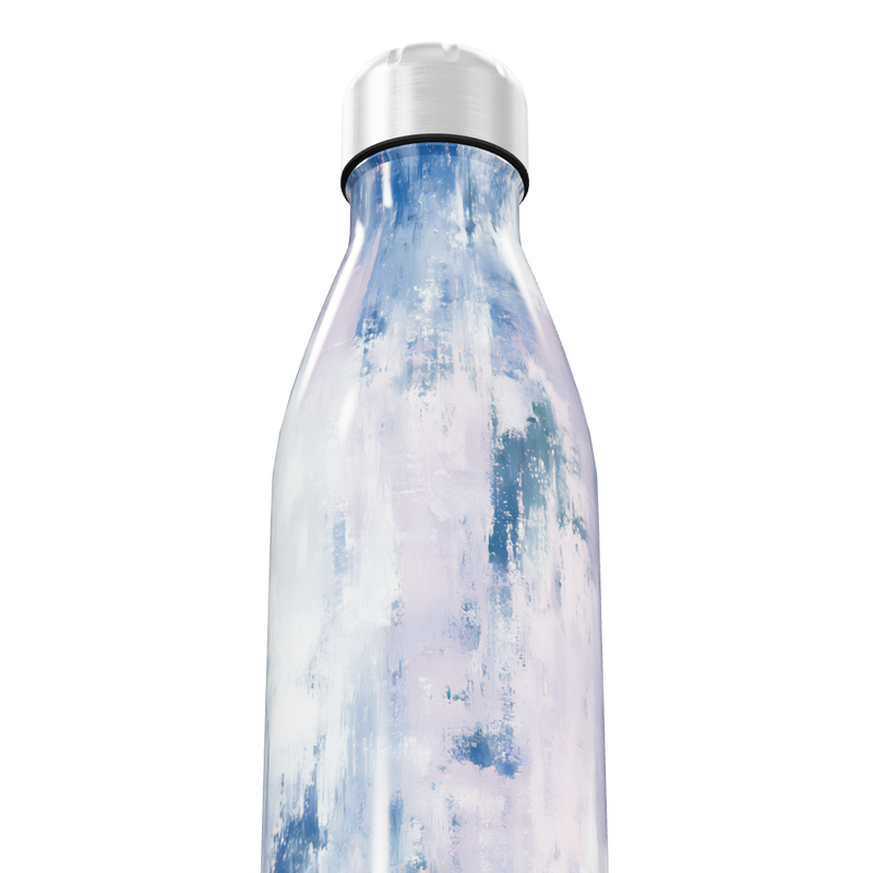 Garrafa Inox Pintura Azul e Rosa