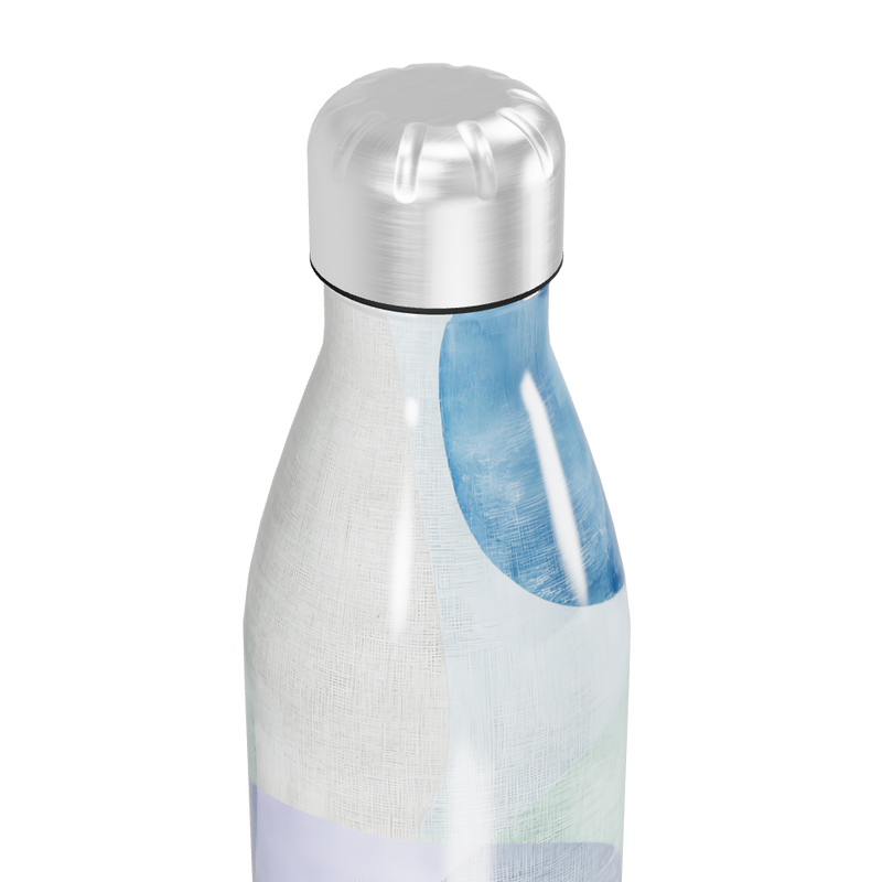 Garrafa Inox Azul com Estampa Abstrata