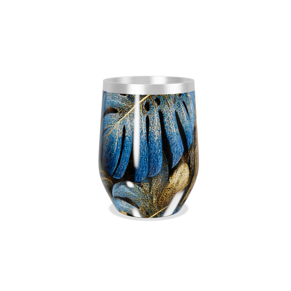 Copo Térmico Slim - Folhas Ouro Azul