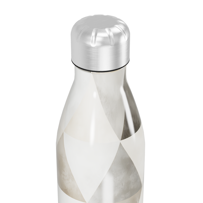 Garrafa Inox - Geométrica Bege e Branca