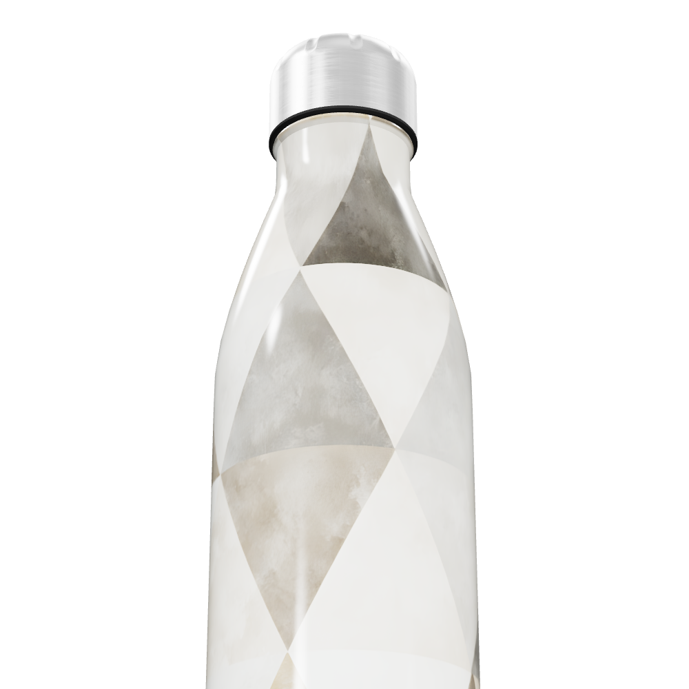 Garrafa Inox - Geométrica Bege e Branca