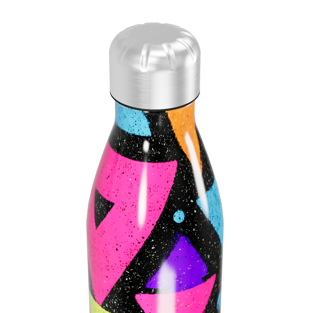 Garrafa Inox - Estampa Geométrica Colorida