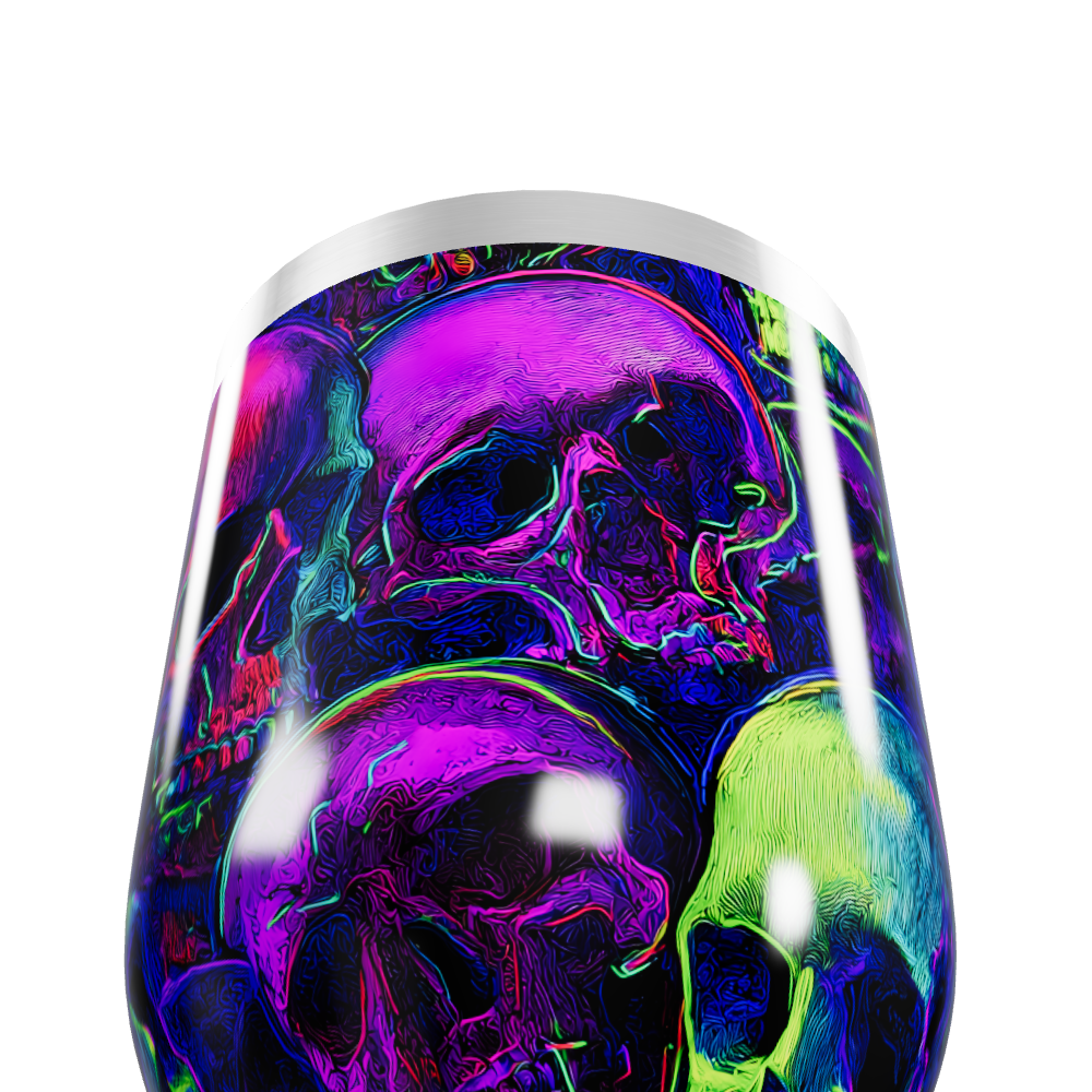 Copo Térmico Slim - Estampa Caveira Neon