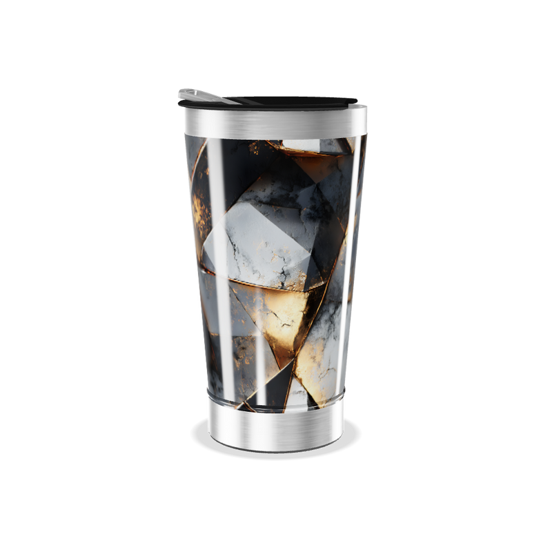 Copo Térmico - Marmorizado Preto e Dourado
