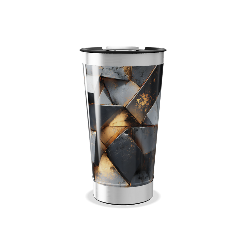 Copo Térmico - Marmorizado Preto e Dourado