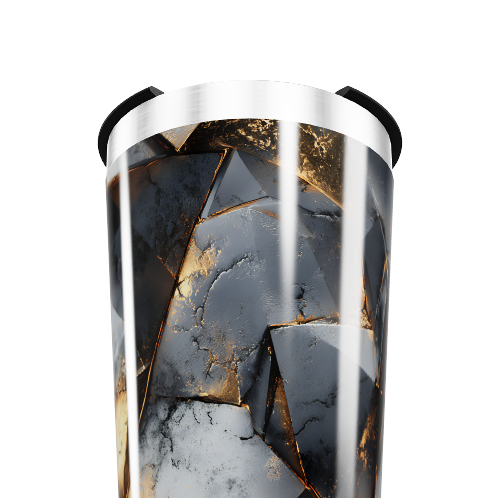 Copo Térmico - Marmorizado Preto e Dourado