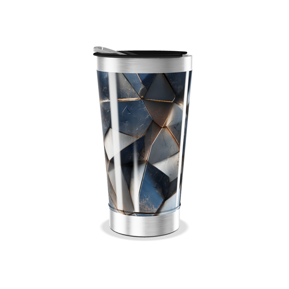 Copo Térmico - Design Geométrico Azul