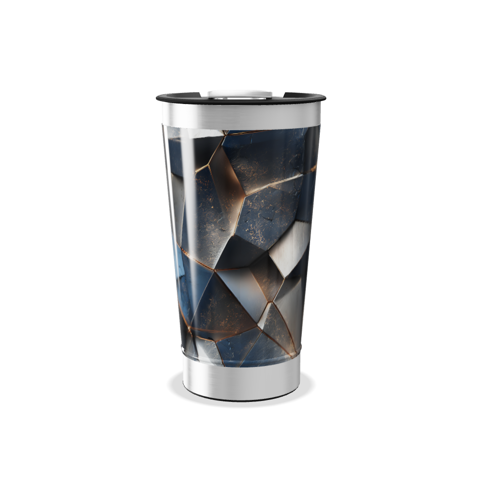 Copo Térmico - Design Geométrico Azul