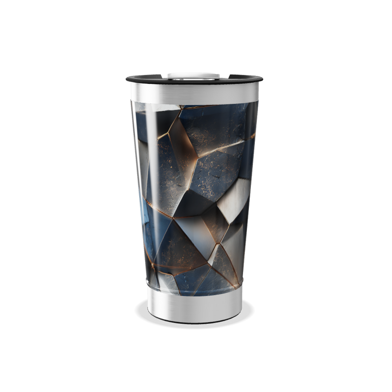Copo Térmico - Design Geométrico Azul
