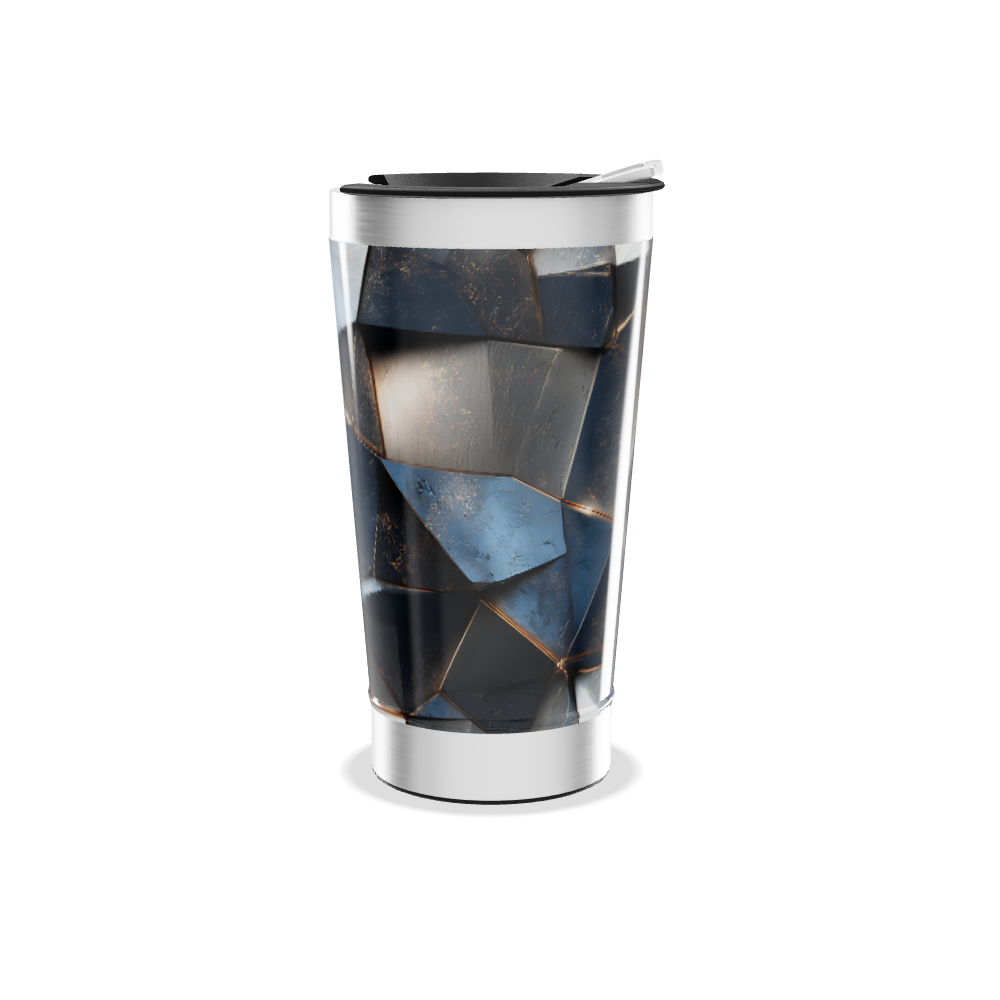 Copo Térmico - Design Geométrico Azul